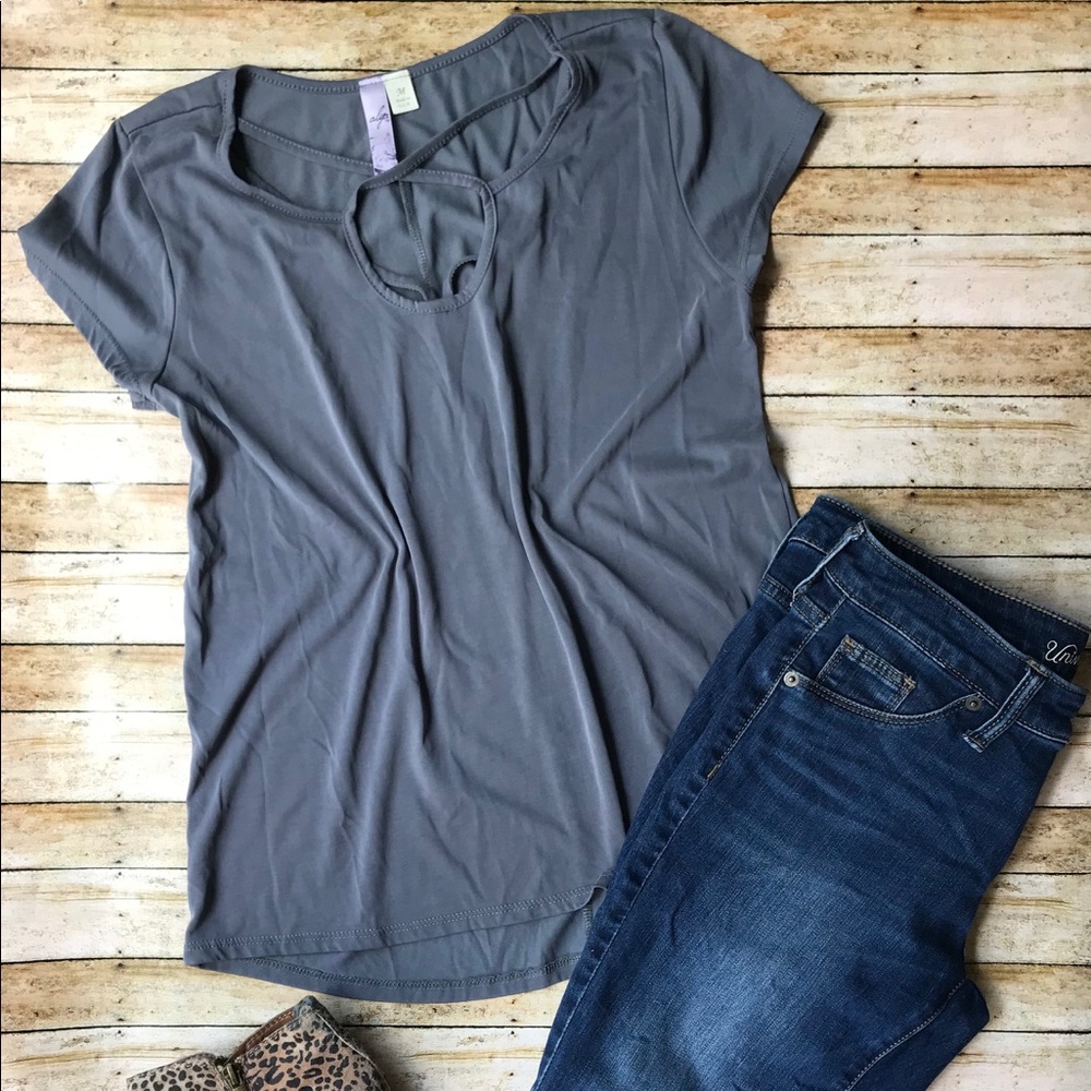 Alya Caged Neck Tee